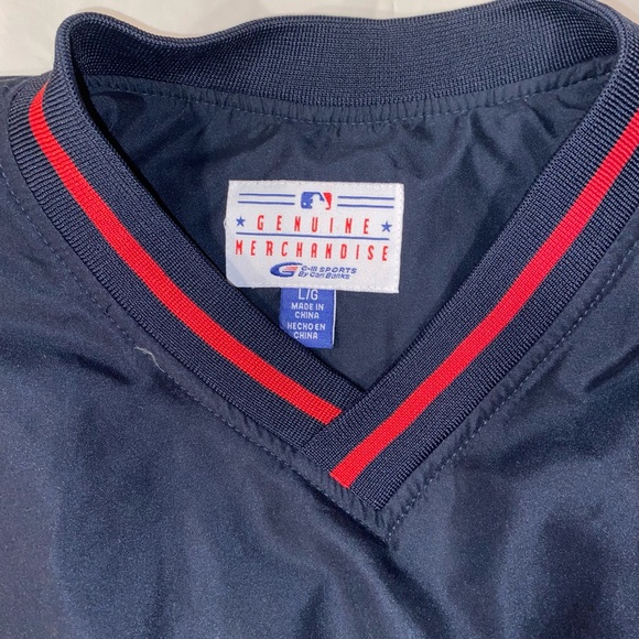 Vintage Genuine Merch Boston Red Sox Bomber Jacket Carl Banks V Neck Blue L - Picture 8 of 8